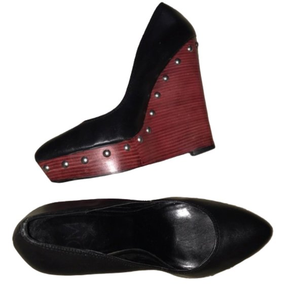 Donald J Pliner ELIZA Red Platform Studded Wedge - Picture 3 of 7